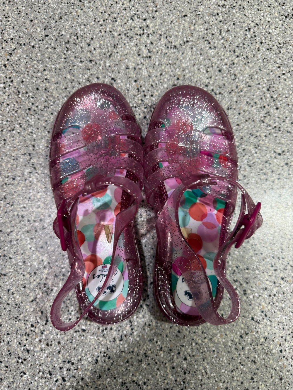 Girls' Glitter Pink Jelly Sandals - Brand: Juju for Joules